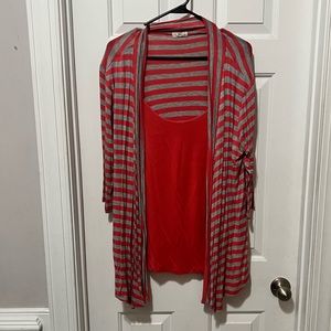 Emi & Joe - 1X Pink shirt with built in jacket